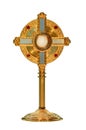 Monstrance or ostensorium displaying the consecrated host, the Body of Christ Royalty Free Stock Photo