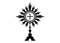 Monstrance. Ostensorium used in Roman Catholic, Old Catholic and Anglican ceremony traditions Benediction of the Blessed Sacrament Royalty Free Stock Photo