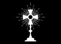 Monstrance. Ostensorium used in Roman Catholic, Old Catholic and Anglican ceremony traditions Benediction of the Blessed Sacrament