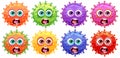 Monstrous Cartoon Characters of Bacteria, Germs, and Viruses Royalty Free Stock Photo