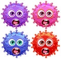 Monstrous Cartoon Characters of Bacteria, Germs, and Viruses Royalty Free Stock Photo