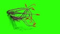 Monstrous Hooked Tentacles Wall Side Green Screen 3D Rendering Animation