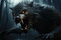 Monstrous Scary werewolf dark. Generate Ai