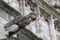 Monstrous statue with almost human features called gargoyle on t