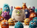 Monstrously Cute: Little Monsters Vector Characters Playground Royalty Free Stock Photo