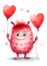 Monstrously Sweet: The Fluffy and Gruff World of Red Heart-Shape