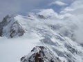 Mont Blanc behind the clouds Royalty Free Stock Photo