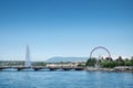 Mont Blanc bridge on Geneva Lake Royalty Free Stock Photo