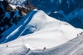 Mont Blanc, Chamonix, French Alps. France. - tourists climbing u