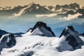 Mont Blanc, Chamonix, French Alps. France. - tourists climbing u Royalty Free Stock Photo