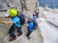 MONT BLANC, Climbers reaching the summit of mountain peak Royalty Free Stock Photo