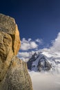 Mont-Blanc du Tacul in the background, view from Aiguille du Midi - Chamonix, Haute-Savoie, France Royalty Free Stock Photo