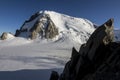 Mont-blanc du Tacul view from The Cosmiques Hut in the French Alps, Chamonix-Mont-Blanc, France