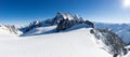 Mont Blanc, France: winter panorama on Geant Glacier and Valle B Royalty Free Stock Photo