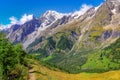 Mont Blanc massif idyllic alpine landscape countryside, Chamonix, French Alps Royalty Free Stock Photo