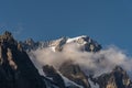 Mont Blanc massif. Les Grandes Jorasses, the Planpincieux glacier. Royalty Free Stock Photo