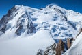 Mont blanc massif, mountain climbing above glaciers, French Alps, France