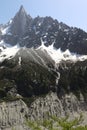 With ice and snow covered Mont Blanc massif in France Royalty Free Stock Photo