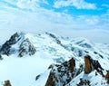 Mont Blanc mountain massif (view from Aiguille du Midi Mount, French