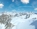 Mont Blanc mountain massif (view from Aiguille du Midi Mount, French