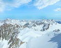 Mont Blanc mountain massif (view from Aiguille du Midi Mount, French)