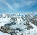 Mont Blanc mountain massif view from Aiguille du Midi Mount, French