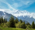 Mont Blanc mountain massif (view from Plaine Joux outskirts