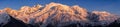 Mont Blanc mountain range at sunset. Chamonix, Haute-Sa