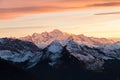 Mont Blanc mountain at sunset Royalty Free Stock Photo