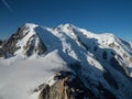 Mont Blanc peak and glaciers in the French Alps