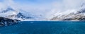 Mont-Cenis or Moncenisio lake in winter ,panorama view Royalty Free Stock Photo