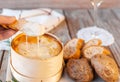 Mont d`or cheese. Traditional french recipe - La boÃÂ®te chaude. Delicious French Cheese.