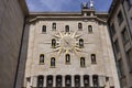 The Mont des Arts carillon with giant clock of Jules Ghobert, Brussels, Belgium Royalty Free Stock Photo