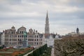 Mont des Arts Garden with the Town Hall of Brussels on the background