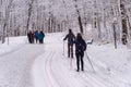 Mont-Royal Park in Montreal after snow storm Royalty Free Stock Photo