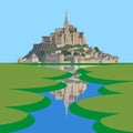 Mont Saint-Michel Abbey and Couesnon river Royalty Free Stock Photo