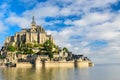 Mont Saint Michel abbey on the island, Normandy, Northern France, Europe Royalty Free Stock Photo