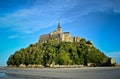 Mont saint michel abbey on a low tide day