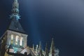 Mont Saint Michel architectural detail of a winter night s night Royalty Free Stock Photo