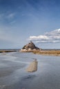 Mont saint Michel and channel in Normandy, France