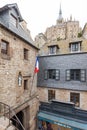 Buildong surroundings Mount Saint Michel cathedral Royalty Free Stock Photo