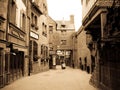 Mont Saint Michel in sephia Royalty Free Stock Photo