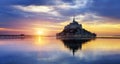 Mont Saint Michel at sunset, France Royalty Free Stock Photo