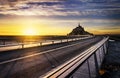 Mont Saint Michel at sunset, France Royalty Free Stock Photo