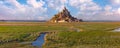 Mont Saint Michel at sunset, Normandy, France Royalty Free Stock Photo