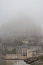 Mont Saint-Michel,which was wrapped in fog Royalty Free Stock Photo