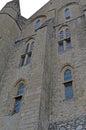 Mont Saint Michele in France, Normandy. Heritage, fortification. Facade detailes.