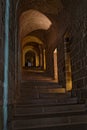 A corridor in the Abbey of Mont Saint-Michel Royalty Free Stock Photo