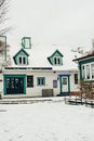 MONT-TREMBLANT, QC, CANADA - FEBRUARY 2020 Mont-Tremblant village in winter Royalty Free Stock Photo