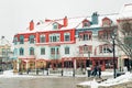 MONT-TREMBLANT, QC, CANADA - FEBRUARY 2020 Mont-Tremblant village in winter Royalty Free Stock Photo